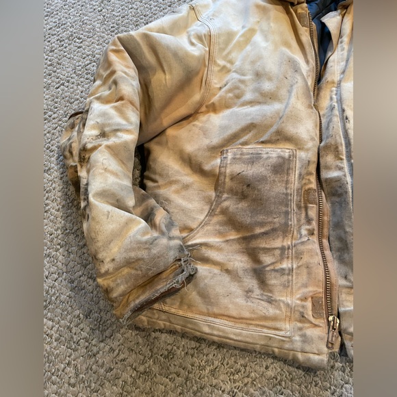 Carhartt Coat Mens LargeT Detroit Arctic Vintage Streetwear Quilted Duck Utility - Picture 3 of 5
